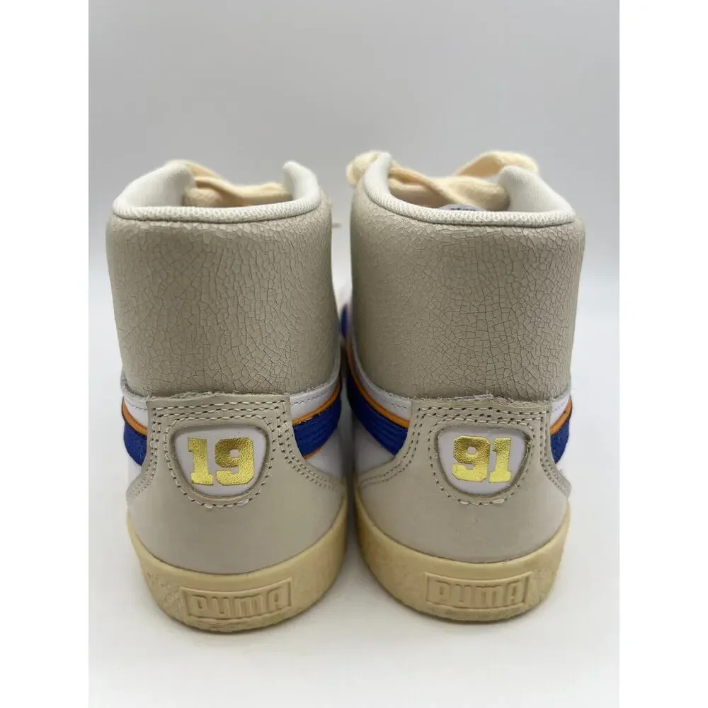 Puma Clyde Mid Bball Rhuigi Puma White Royal Sapphire 391335-01 Men's Size 8